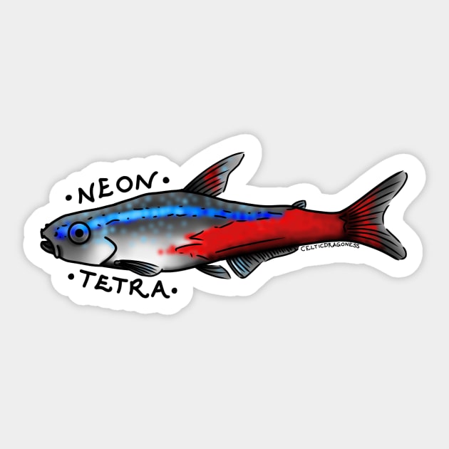 Neon Tetra fish Sticker by CelticDragoness